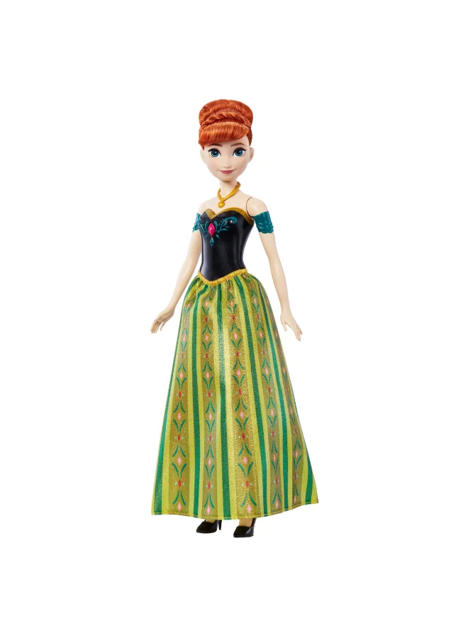 ديزني Frozen Toys, Singing Anna Fashion Doll in Signature Outfit, Sings “For the First Time in Forever” in 4 Languages from Disney Frozen